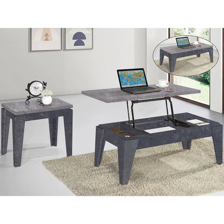 Titus Multi-Purpose Wood Coffee Table Set in Light Grey Titus