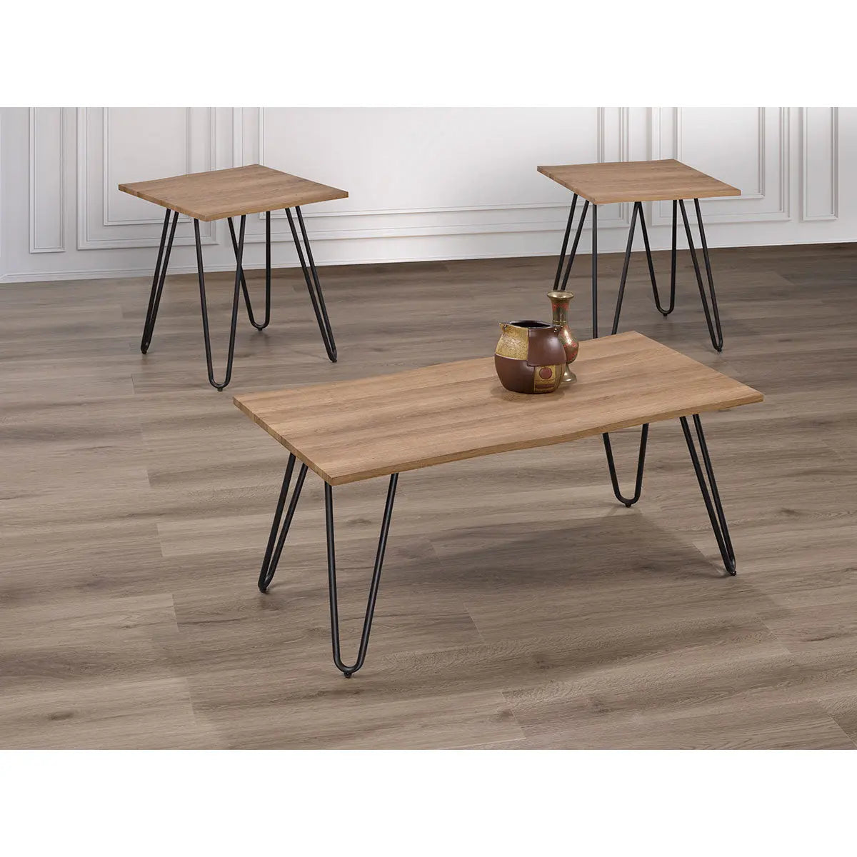 Titus 3pc Wood Coffee Table Set Titus