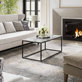 Titus Marble Top Coffee Table in Black Titus