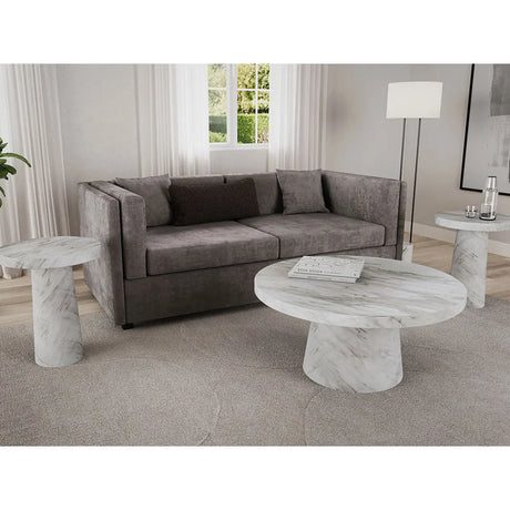 Titus Marble 2pc Coffee Table Set Titus