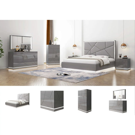 Taylor Hydraulic Storage Bedroom Set in Grey Galaxy