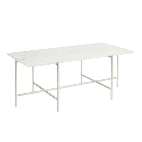 IDA White Marble Coffee Table - Silver - Xcella