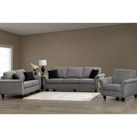 Troy Collection 3pc Fabric Sofa Set Sofa by Fancy