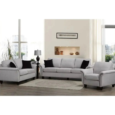 Troy Collection 3pc Fabric Sofa Set Sofa by Fancy