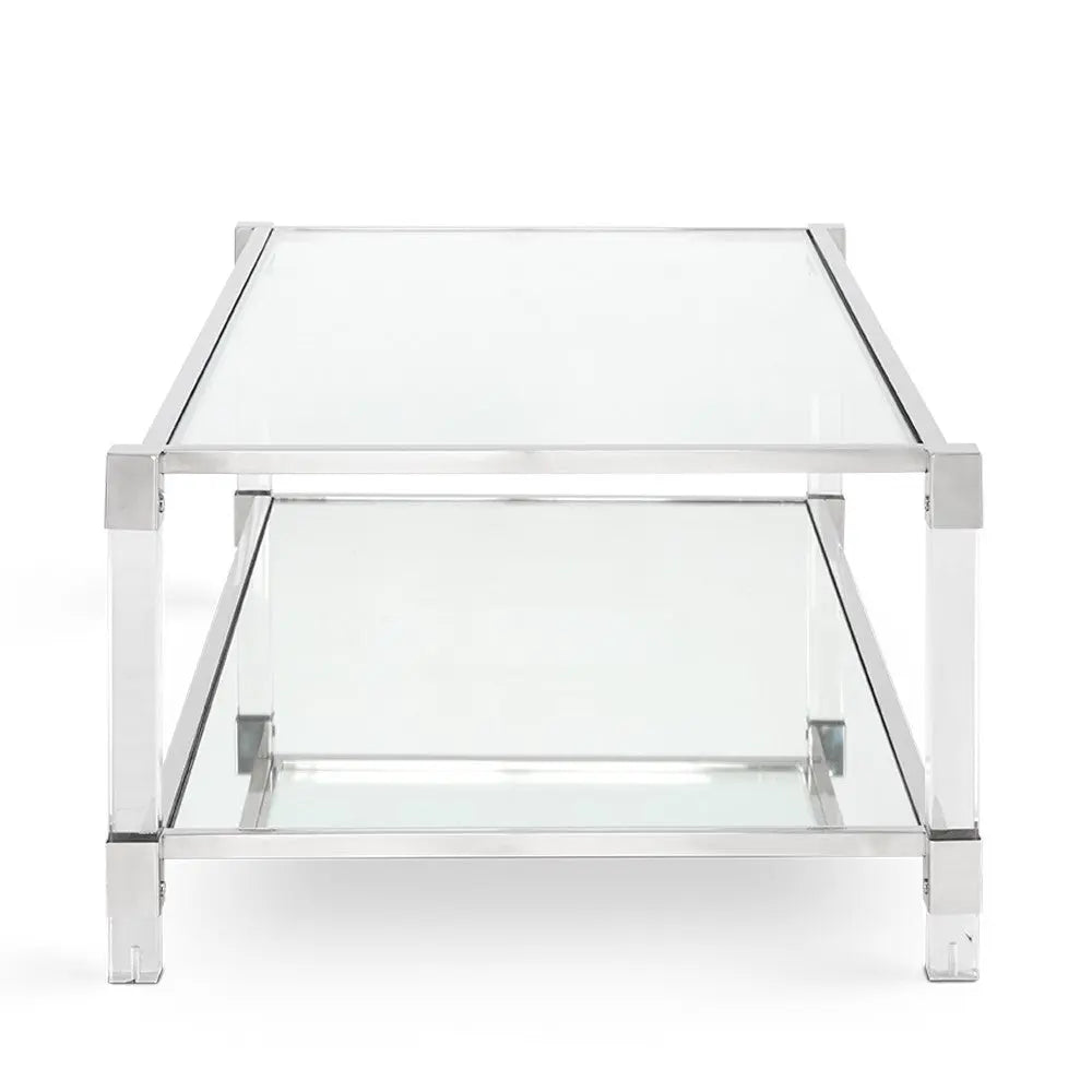 Truman Acrylic Coffee Table - Silver - Xcella