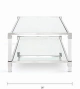 Truman Acrylic Coffee Table - Silver - Xcella