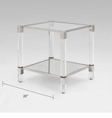 DUDLEY Acrylic End Table - Silver - Complete Home Furnish