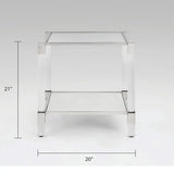 DUDLEY Acrylic End Table - Silver - Complete Home Furnish