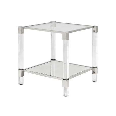DUDLEY Acrylic End Table - Silver - Complete Home Furnish