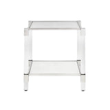 DUDLEY Acrylic End Table - Silver - Complete Home Furnish