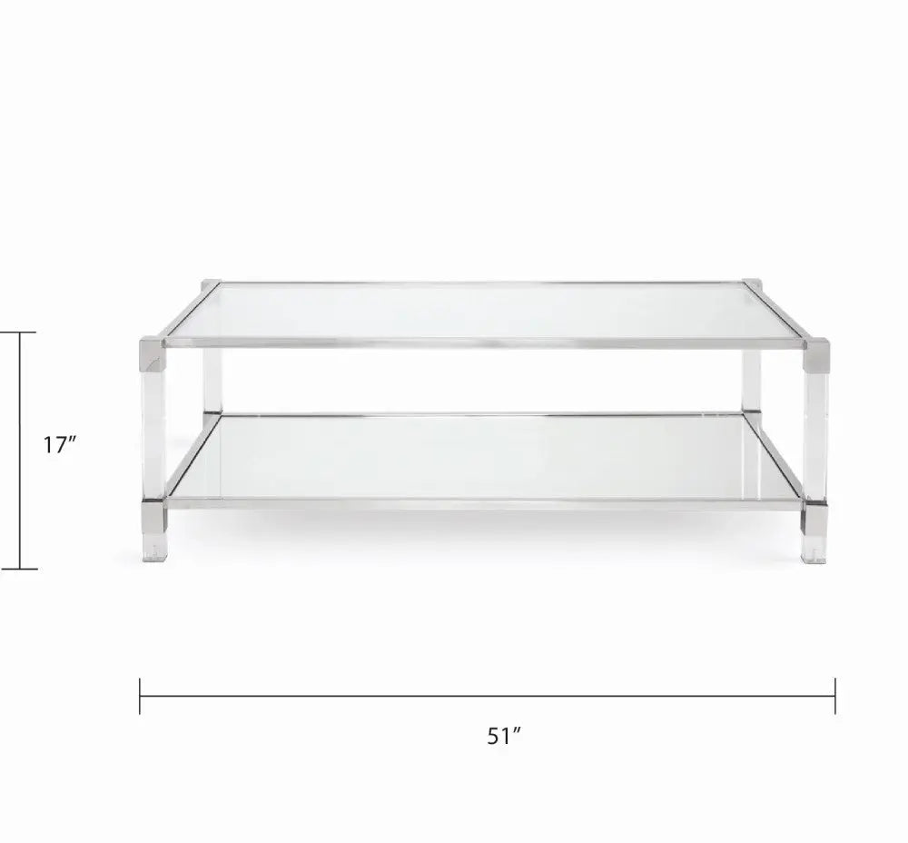 Truman Acrylic Coffee Table - Silver - Xcella