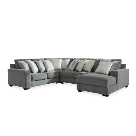 Ashley Castano 4Pc Sectional in Jewel Grey Signature Design by Ashley