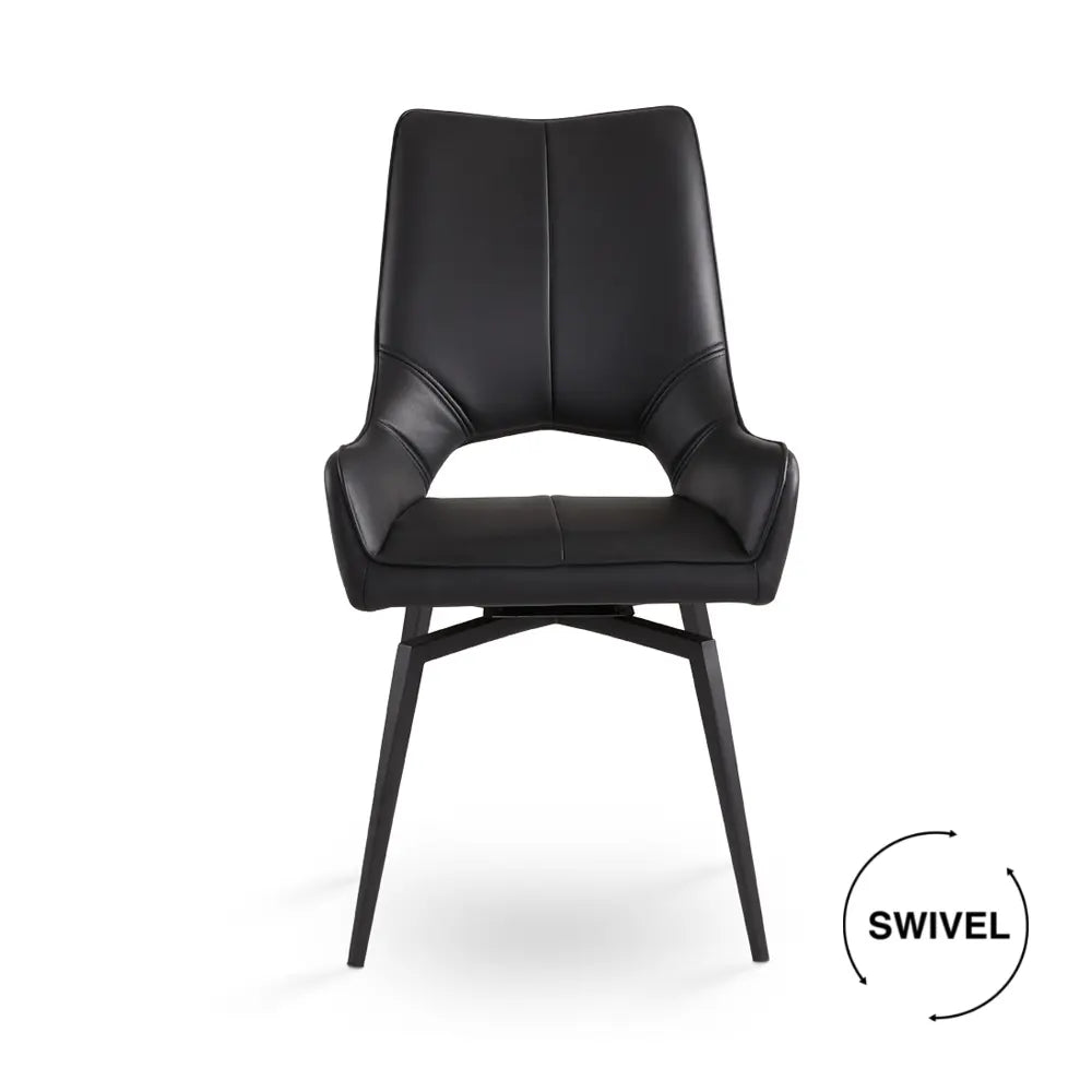 Bromley Swivel Dining Chair - Black - Xcella Furniture