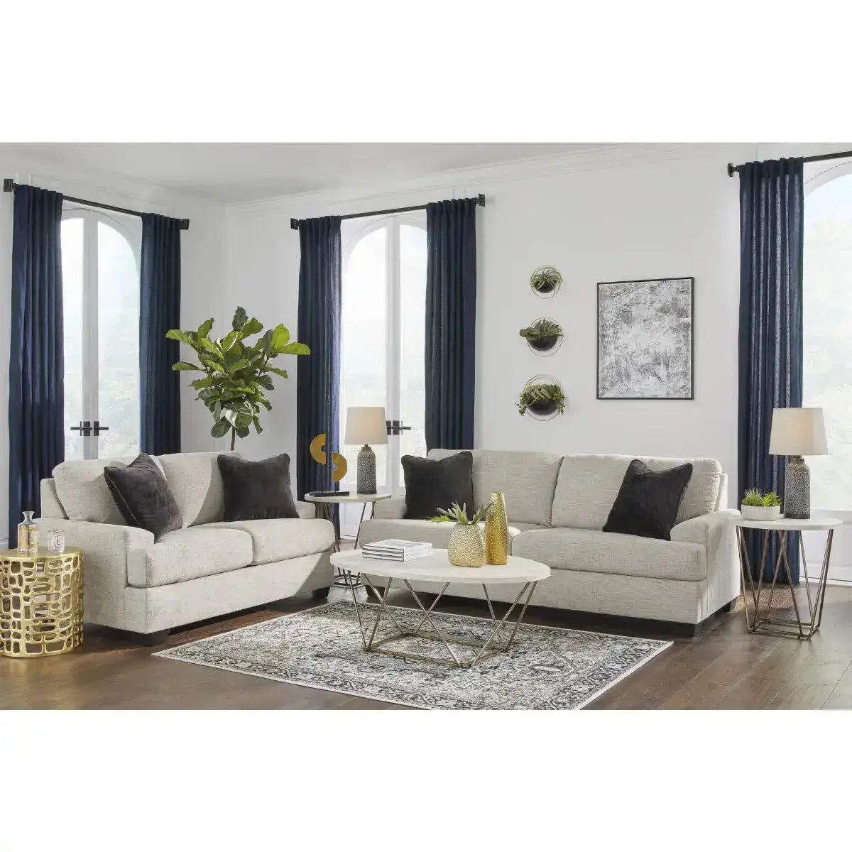 Ashley Vayda Sofa Set in Pebble Signature Design by Ashley