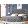 Beta Velvet Tufted Platform Bed Little Spills