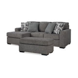 Ashley Gardiner Sofa Chaise with Ottoman in Pewter Signature Design by Ashley