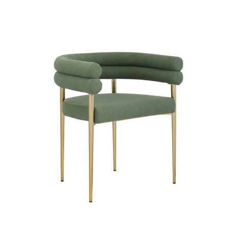 Allure Dining Chair Set in Green Brassex