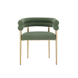 Allure Dining Chair Set in Green Brassex