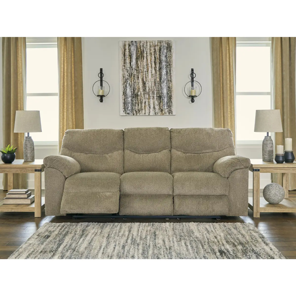 Ashley Alphons Reclining Sofa Set in Briar Signature Design by Ashley