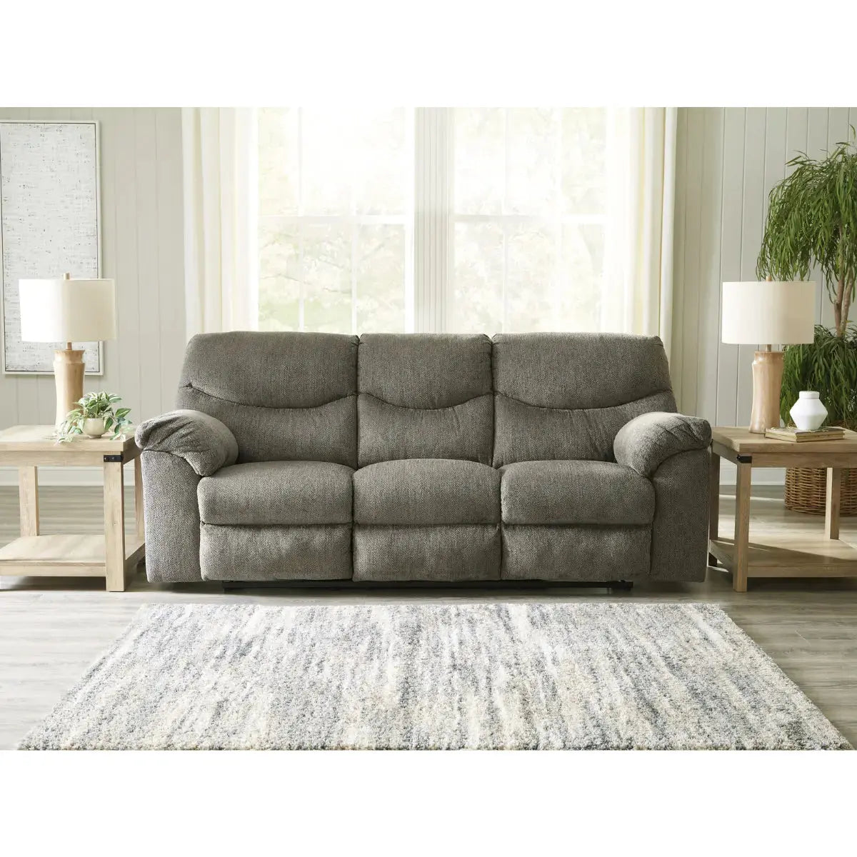 Ashley Alphons Reclining Sofa Set in Putty Signature Design by Ashley