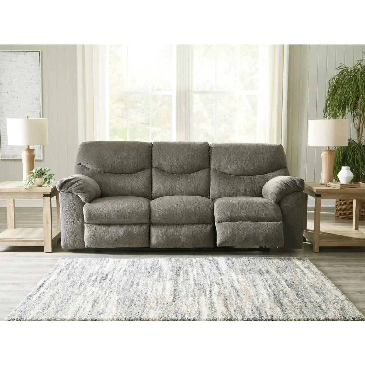 Ashley Alphons Reclining Sofa Set in Putty Signature Design by Ashley