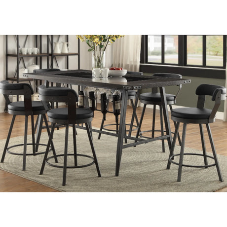 Appert Counter Height Dining Set in Black M.A.Z