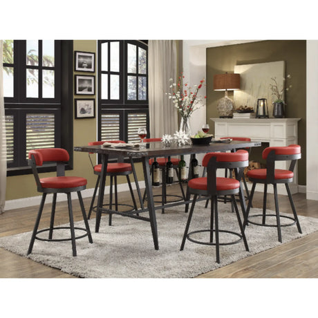 Appert Counter Height Dining Set in Red M.A.Z