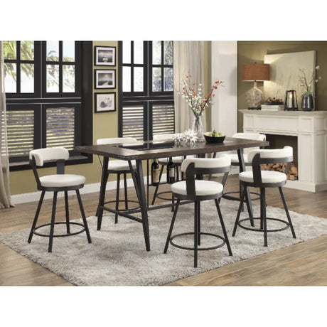 Appert Counter Height Dining Set in White M.A.Z