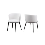 Ariel Dining Chair Set in White Brassex