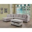 Aruba Sectional with Ottoman in Grey Little Spills