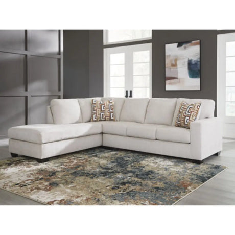 Ashley Aviemore Sectional with LAF Chaise in Stone Signature Design by Ashley