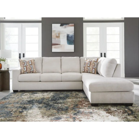 Ashley Aviemore Sectional with Chaise in Stone Signature Design by Ashley