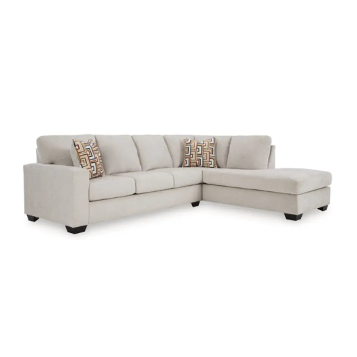 Ashley Aviemore Sectional with Chaise in Stone Signature Design by Ashley