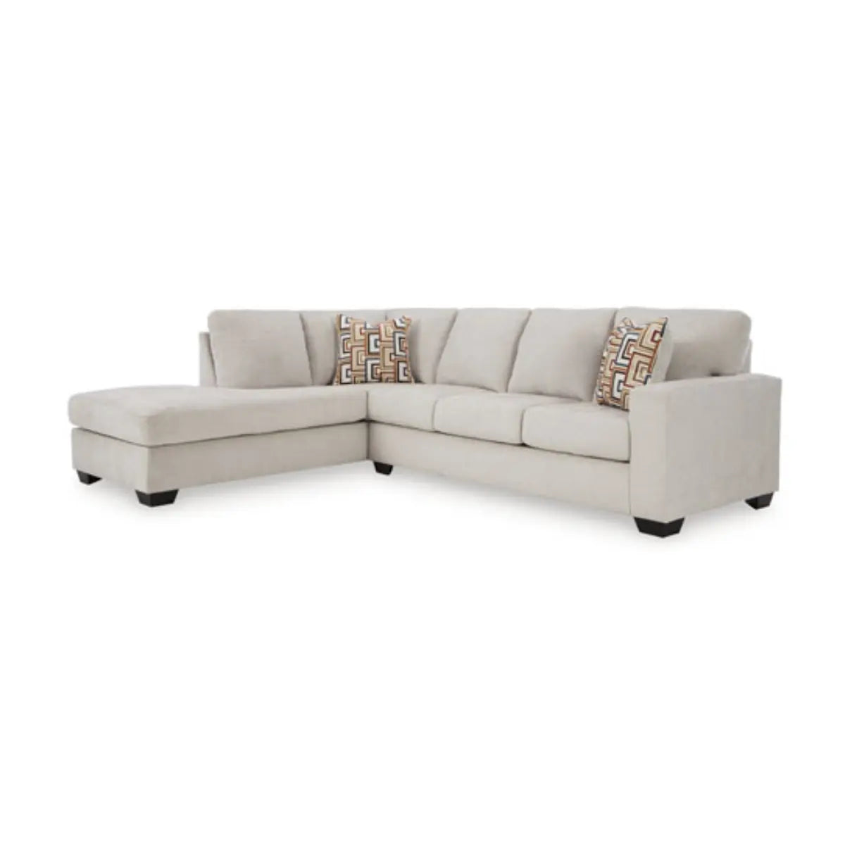 Ashley Aviemore Sectional with LAF Chaise in Stone Signature Design by Ashley