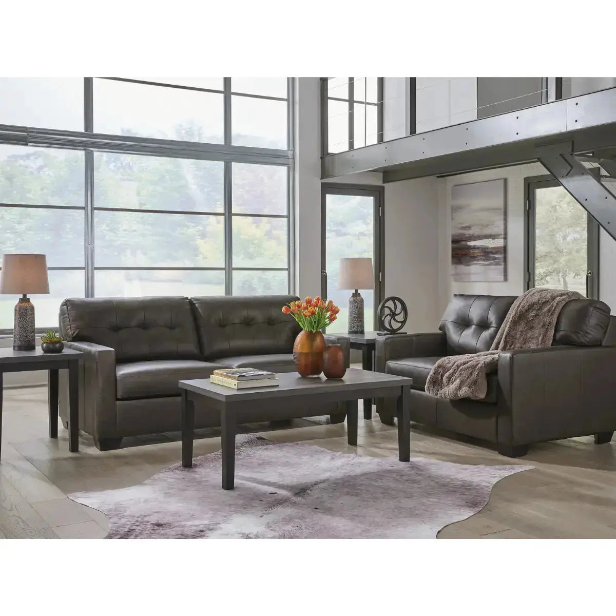 Ashley Belziani Sofa Set in Storm Signature Design by Ashley