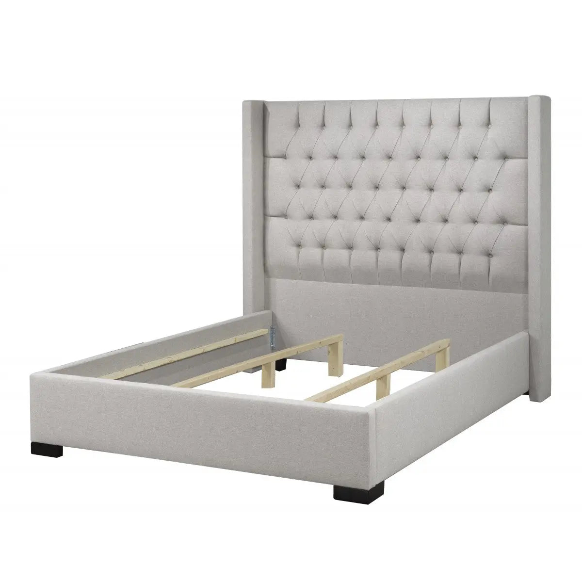 Messina Platform Bed in Grey Brassex