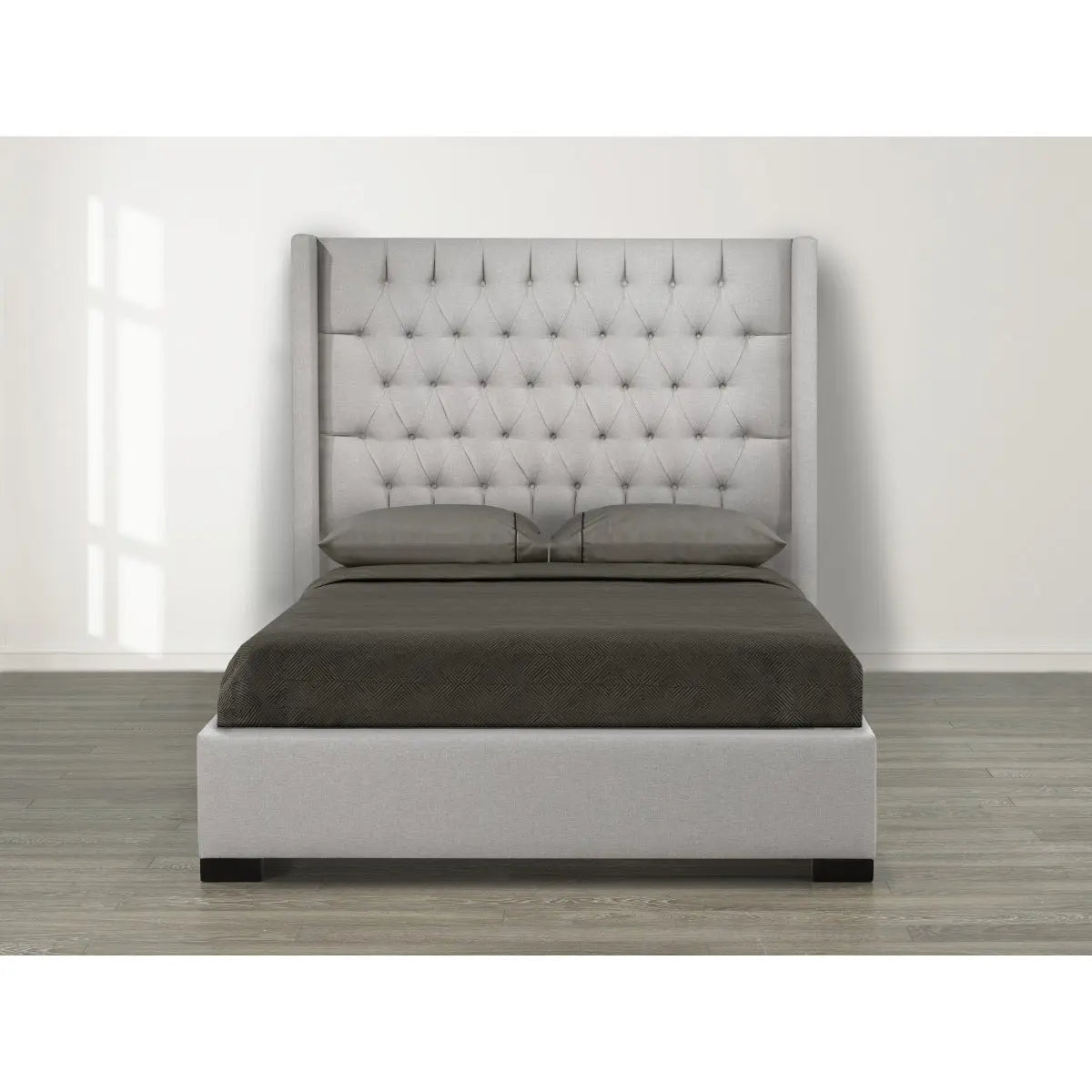 Messina Platform Bed in Grey Brassex