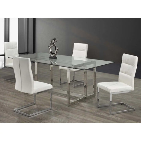 Braxton 5-Piece Dining Set in White Brassex