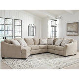 Ashley Brogan Bay Sectional with LAF Cuddler in Cork Signature Design by Ashley