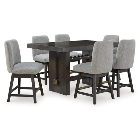 Ashley Burkhaus Pub Dining Set in Dark Brown Signature Design by Ashley