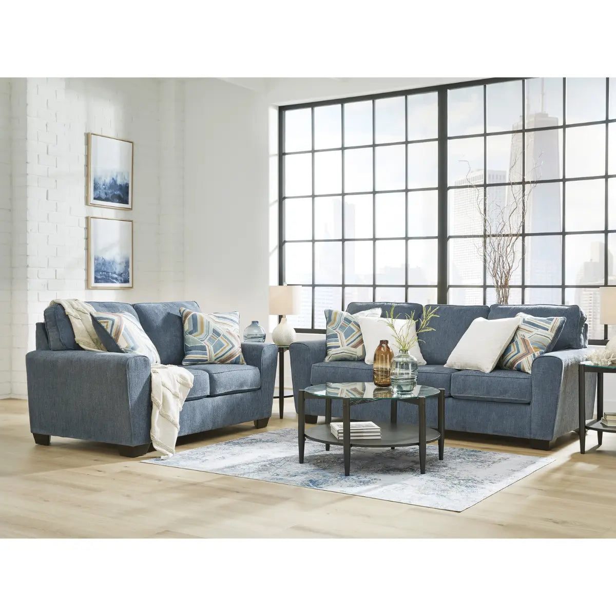 Ashley Cashton Sofa Set in Blue Signature Design by Ashley