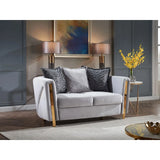 Chanelle Fabric Loveseat in Grey/Beige Matrix Furniture