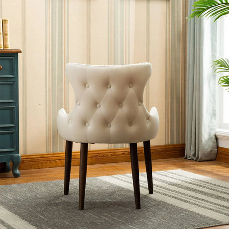 Cora Fabric Accent Chair in Beige set of 2 Kwality