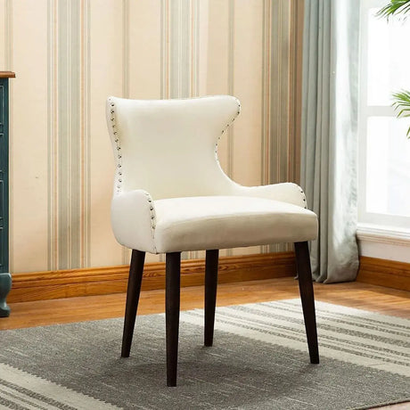 Cora Fabric Accent Chair in Beige set of 2 Kwality