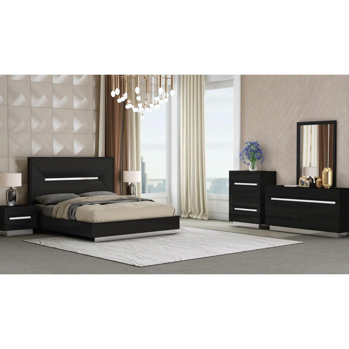 Cypress 1071 Bedroom Set in Black Matrix Furniture