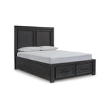 Ashley Foyland Panel Storage Bed In Black Brown Signature Design by Ashley