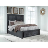 Ashley Foyland Panel Storage Bed In Black Brown Signature Design by Ashley