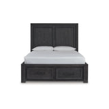 Ashley Foyland Panel Storage Bed In Black Brown Signature Design by Ashley