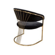 Modern Velvet Accent Chair in Black Galaxy