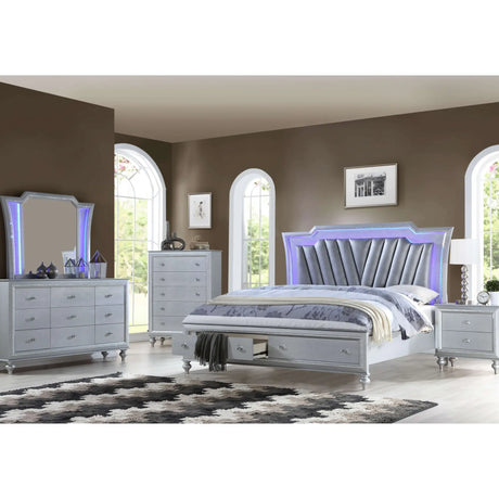 Crystal Bedroom Set in Grey Galaxy